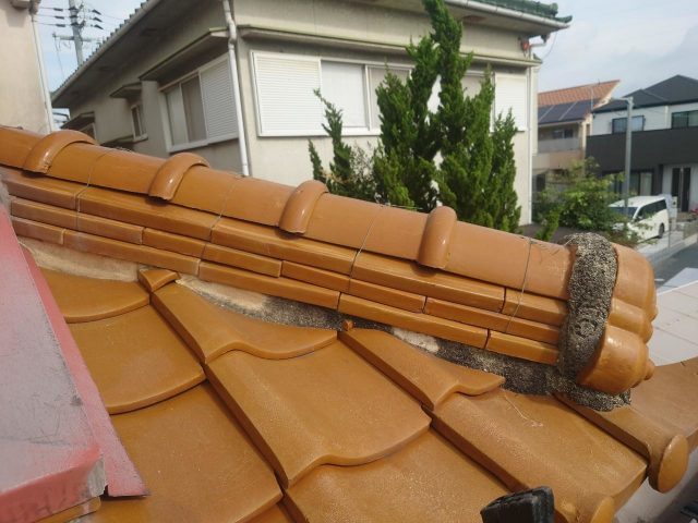 姫路市の漆喰の変色・欠損